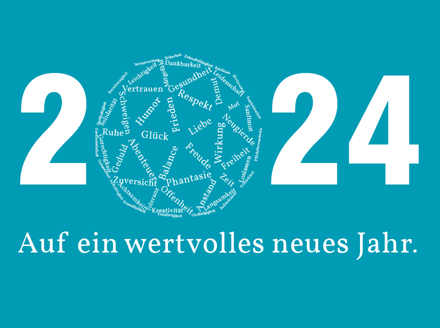 naturblau Neujahrswünsche für 2024
